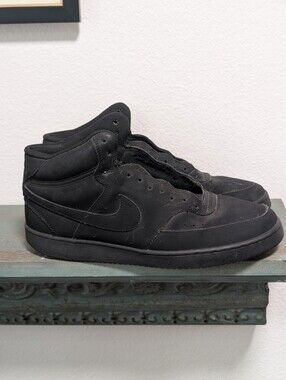 Nike CU6629-001 Court Vision Mid Men’s Mid Top Lace-Up Athletic Sneakers Black